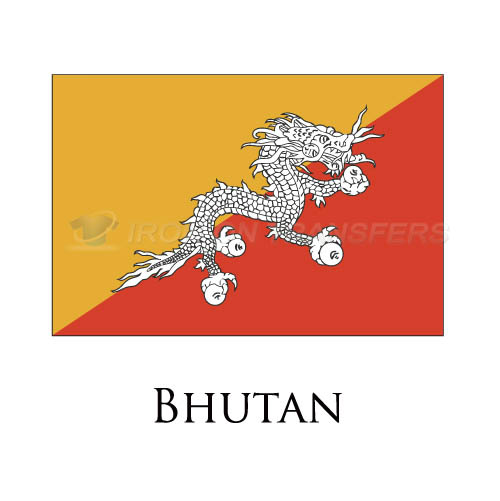 Bhutan flag Iron-on Stickers (Heat Transfers)NO.1831